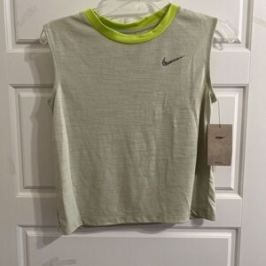 NIKE YOGA Olive Aura Green DRI-FIT TANK TOP SHIRT‎ BIG KIDS/GIRLS Large
